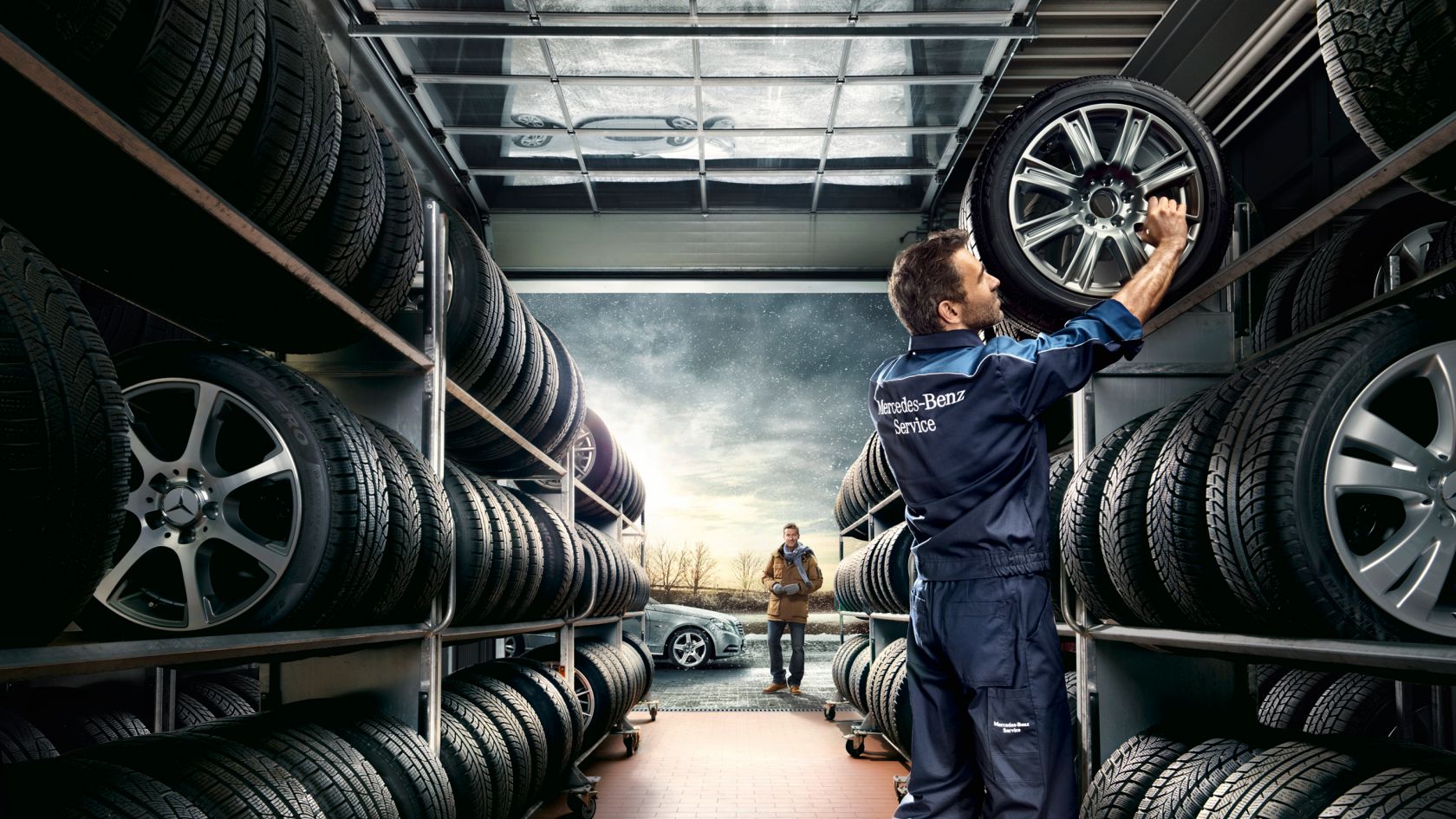 Зберігайте шини на території офіційного сервісного центру Mercedes-Benz